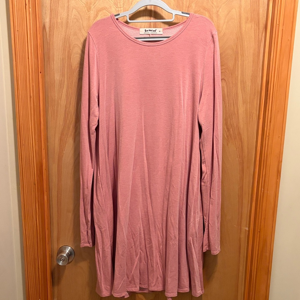 Soft Pink Long Sleeve Dress